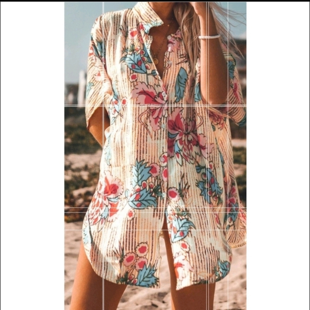 Cupshe Bathing Suit Coverup, Large, Multi-color